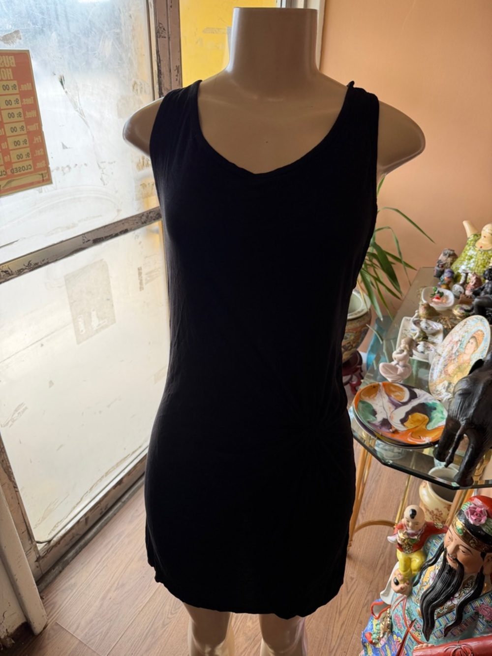 Black Sleeveless Knot-Detail‎ Tank Dress